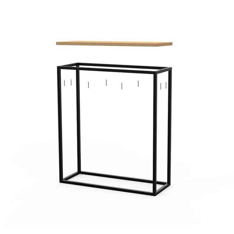 Console cubique avec plateau en bois massif | La Fabrique des Pieds