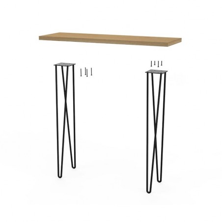 Console avec pied épingle et plateau en bois | La Fabrique des Pieds