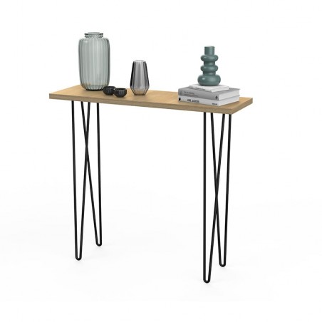 Console avec pied épingle et plateau en bois | La Fabrique des Pieds