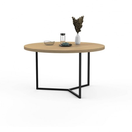 Table basse avec pied acier et plateau bois | La Fabrique des Pieds