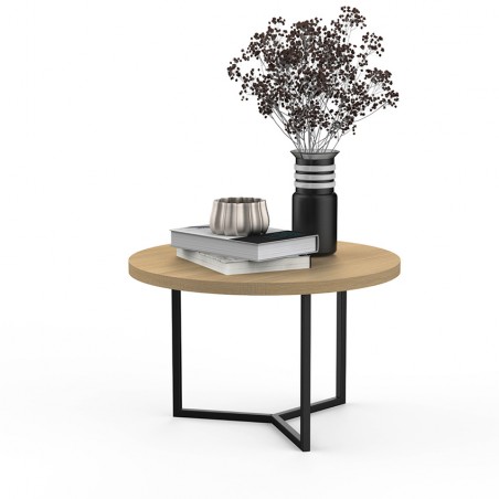 Table basse avec pied aérien et plateau en bois
