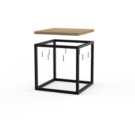 Table de chevet cubique avec un plateau bois | La Fabrique des Pieds