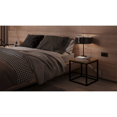 Table de chevet cubique avec un plateau bois | La Fabrique des Pieds