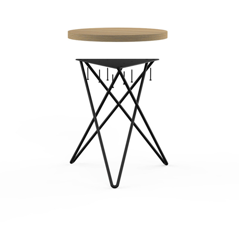 Table de chevet aérien avec un plateau bois | La Fabrique des Pieds