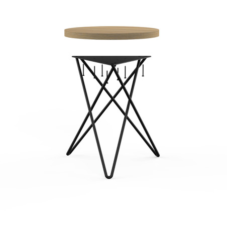 Table de chevet aérien avec un plateau bois | La Fabrique des Pieds