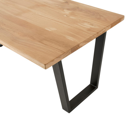 Table à manger en chêne 180x80 cm et pied en acier | La Fabrique des Pieds