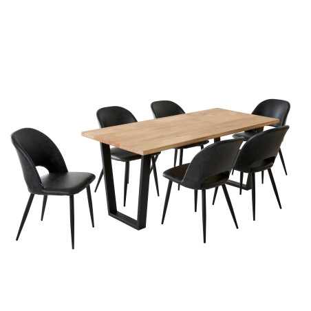 Table à manger en chêne 180x80 cm et pied en acier | La Fabrique des Pieds