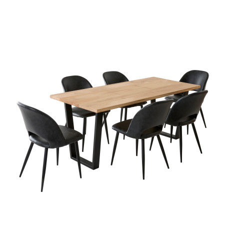 Table à manger en chêne 180x80 cm et pied en acier | La Fabrique des Pieds