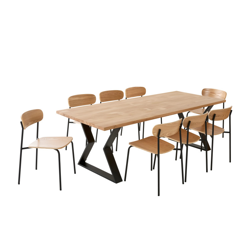 Table à manger 8 personnes en chêne massif | La Fabrique des Pieds