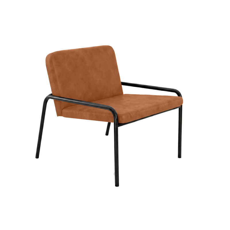 tissu cognac - pied vernis