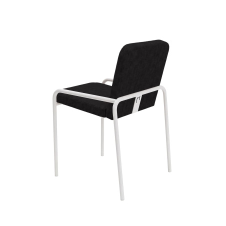 tissu noir - pied blanc