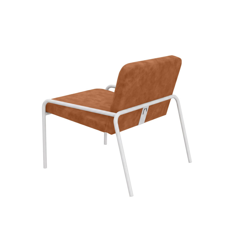 tissu cognac - pied blanc