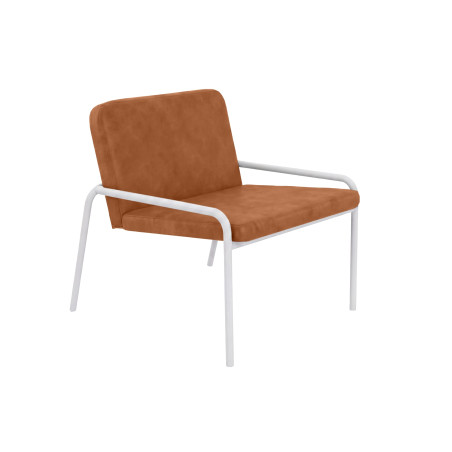 tissu cognac - pied blanc