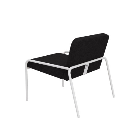 tissu noir - pied blanc