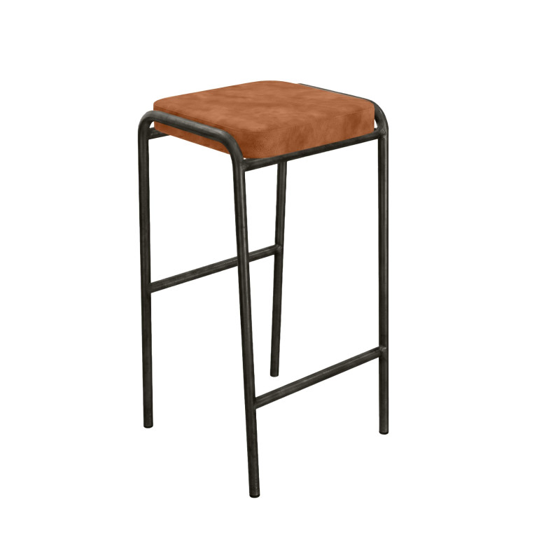 tissu cognac - pied vernis