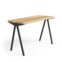 Bureau 60x120 cm en frêne avec pied métal noir 