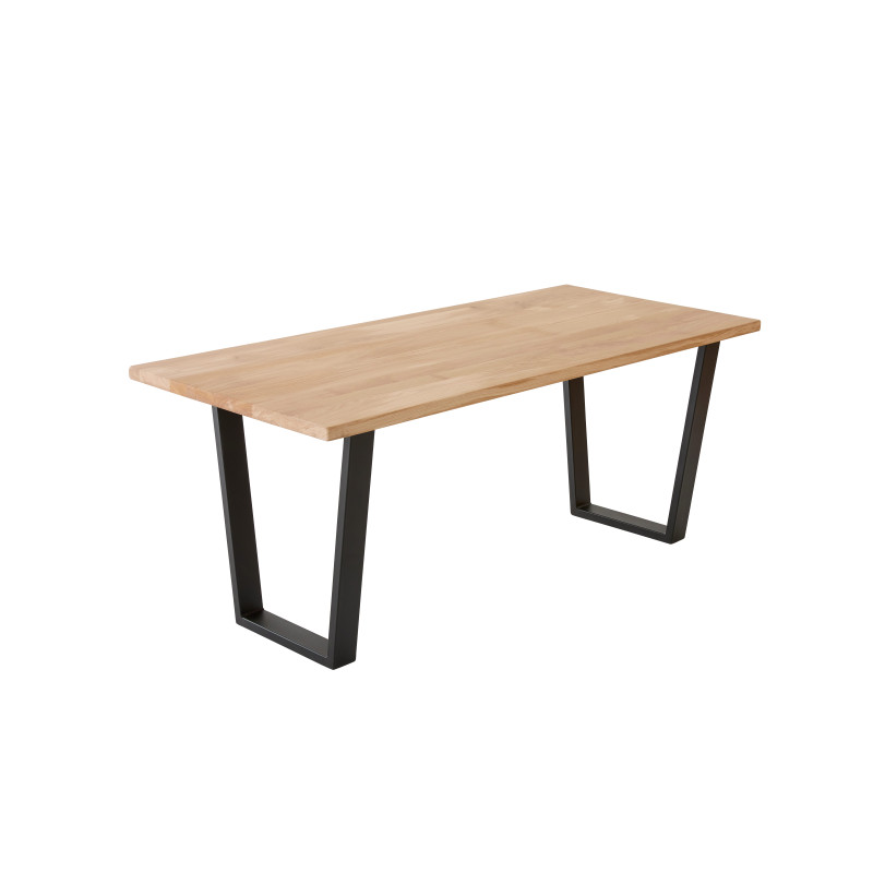 Bureau individuel chêne massif 180x80 cm - pied trapèze épais