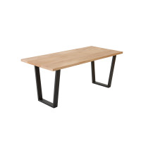 Bureau individuel chêne massif 180x80 cm - pied trapèze épais