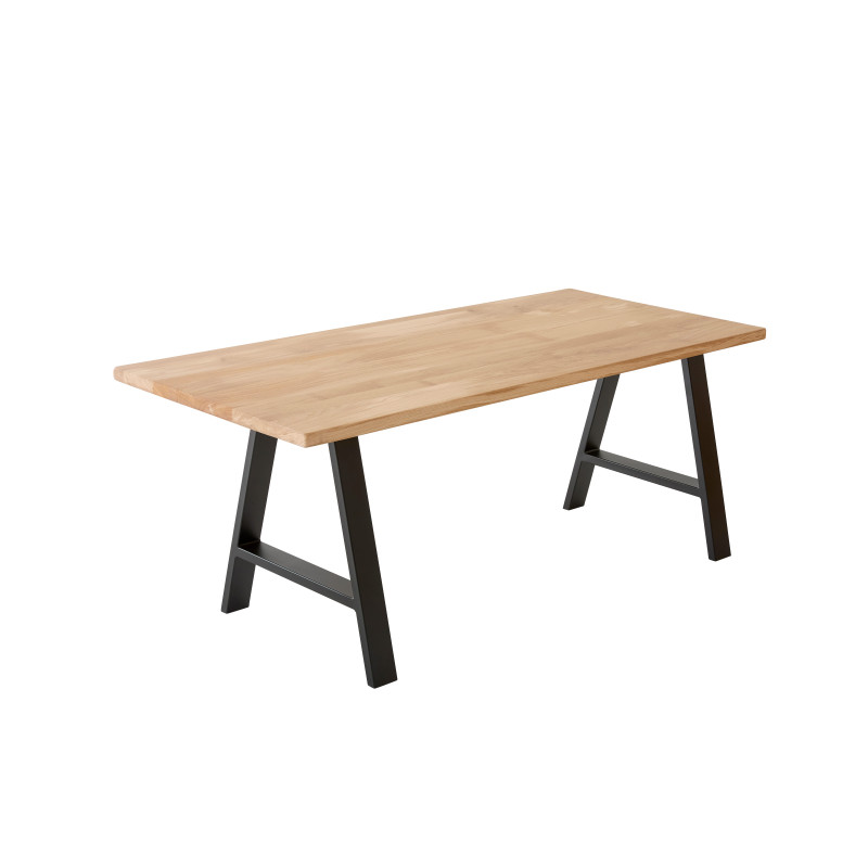 Bureau individuel en chêne massif 180x80 cm - design pied en A