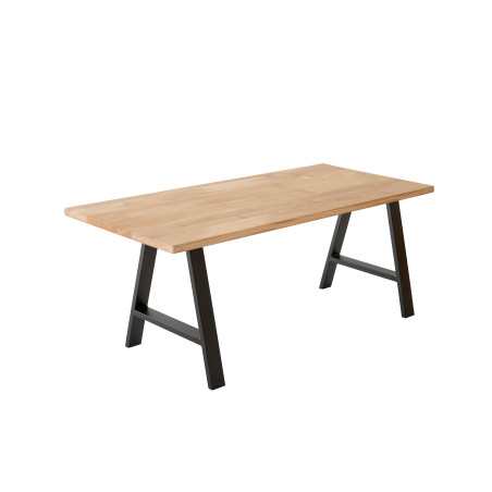 Bureau individuel en chêne massif 180x80 cm - design pied en A