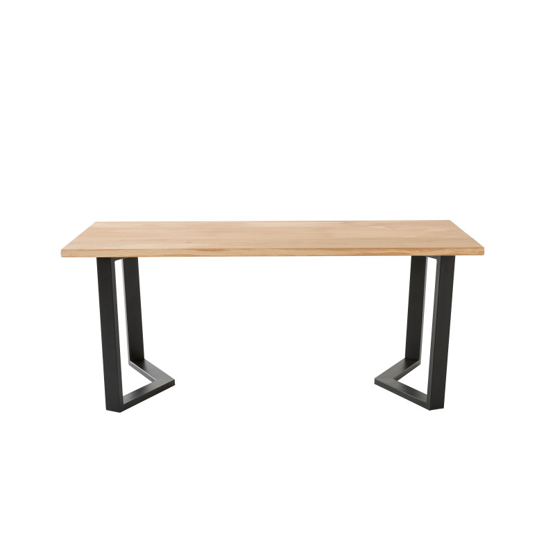 Bureau individuel en chêne massif 180x80 cm - design pied en M