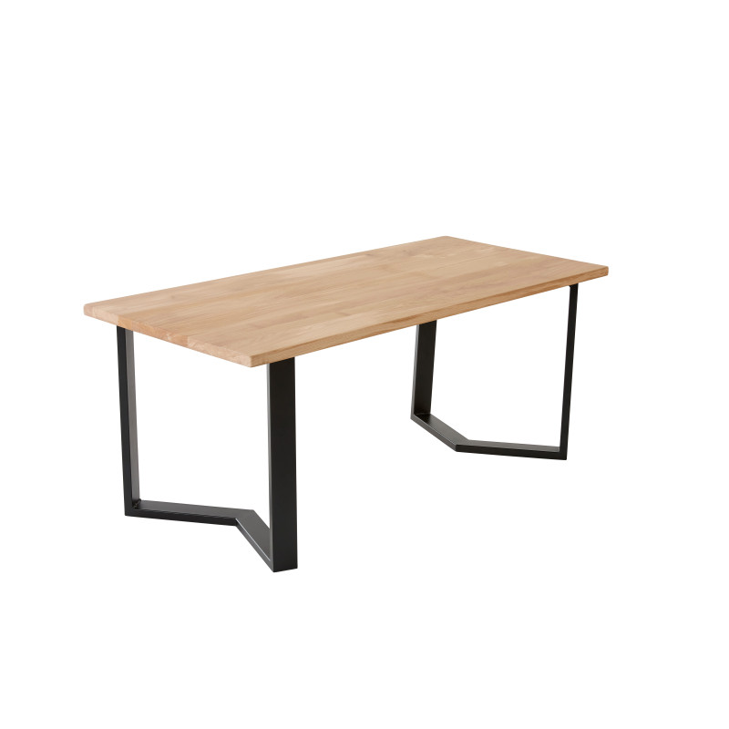 Bureau individuel en chêne massif 180x80 cm - design pied en M
