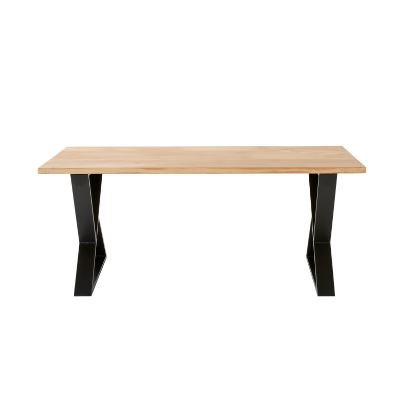Bureau individuel chêne massif 180x80 - pied sablier déstructuré