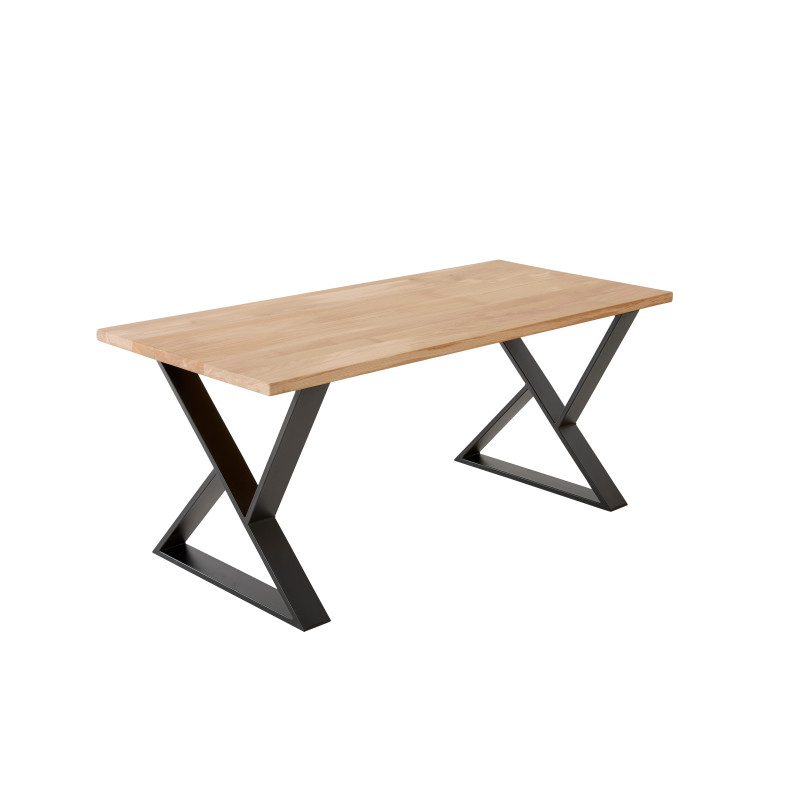 Bureau individuel chêne massif 180x80 - pied sablier déstructuré