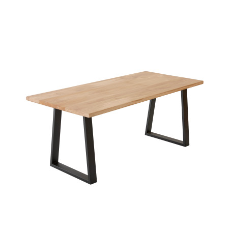 Bureau individuel chêne massif 180x80 cm - pied trapèze inversé