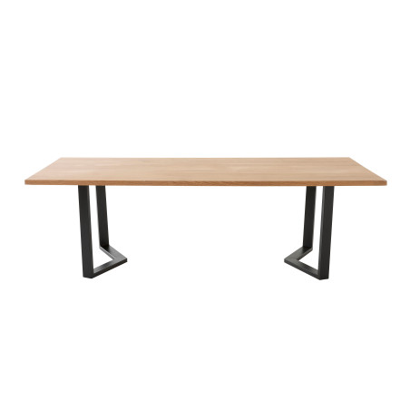 Table de réunion en chêne massif 240x100 cm - design pied en M