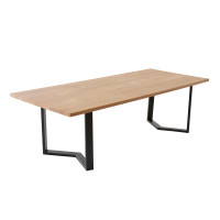 Table de réunion en chêne massif 240x100 cm - design pied en M