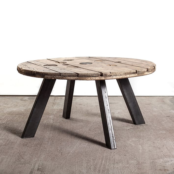 Grande table basse ronde avec pied incliné 40 cm
