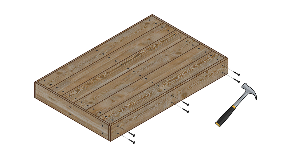Table basse en palette avec pieds métalliques noirs – DIY
