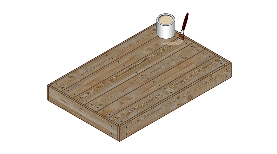 Table basse en palette avec pieds métalliques noirs – DIY