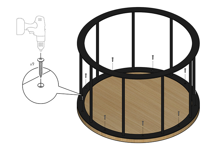 Diy table basse gigogne étape 6