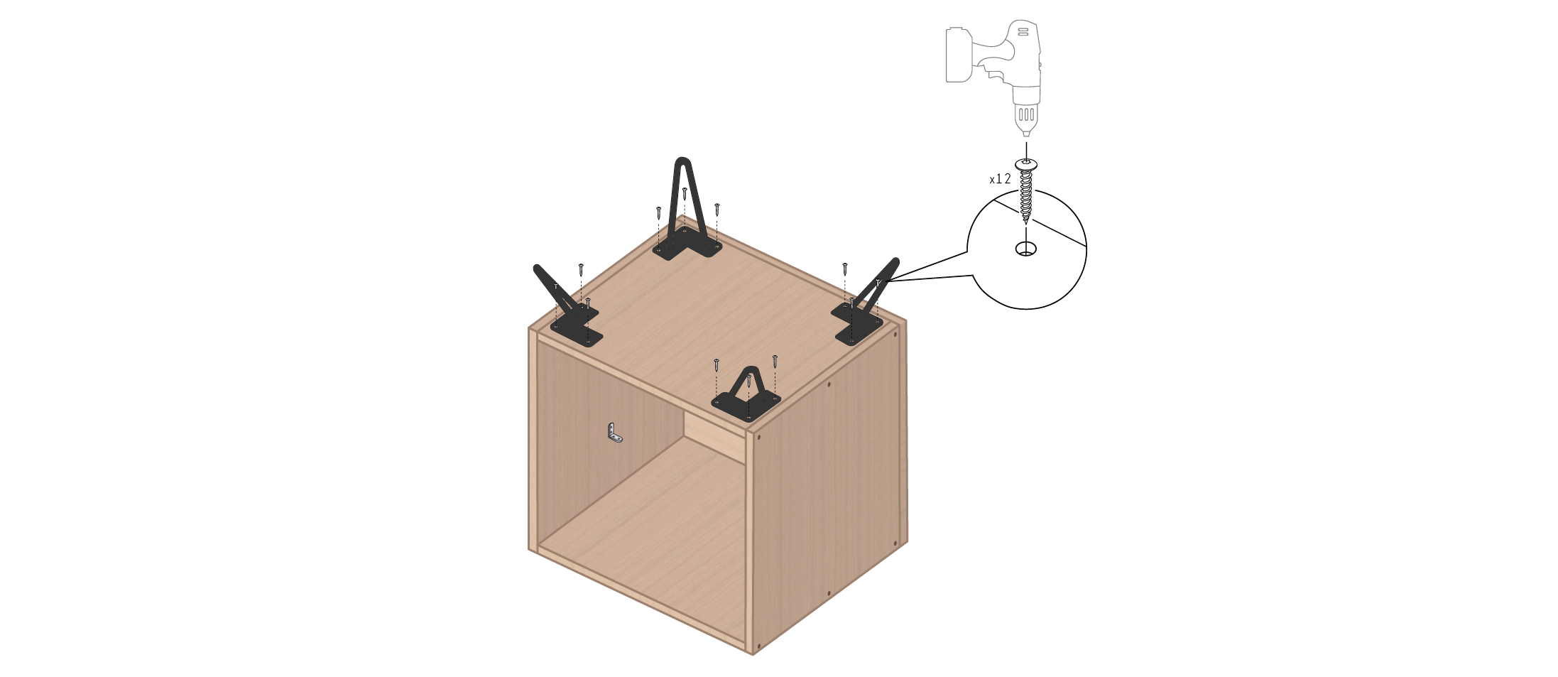 meuble vinyle DIY étape 6