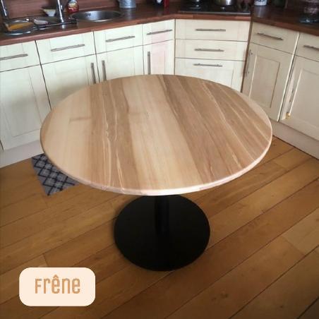 Plateau rond bois massif 100 cm