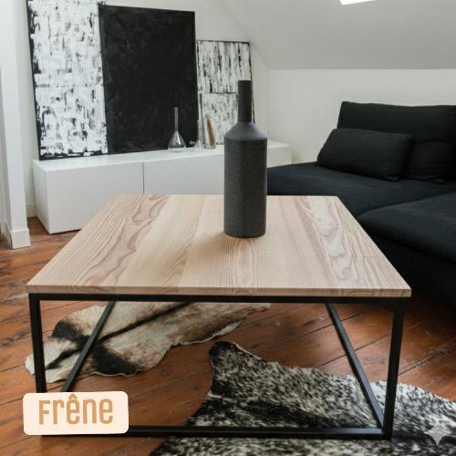 Plateau bois massif carré 80x80 cm