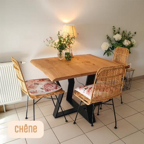 Plateau de table carré 100x100cm en bois massif | La Fabrique des Pieds