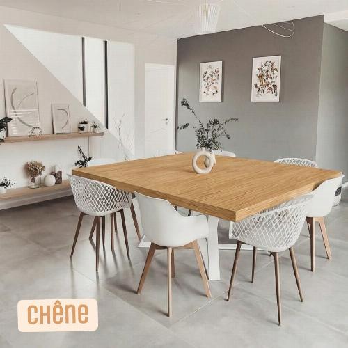 Plateau bois massif carré 160x160 cm