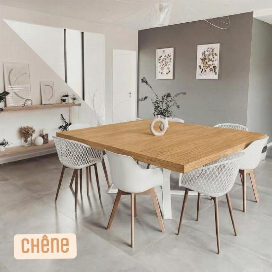 Plateau bois massif carré 160 cm