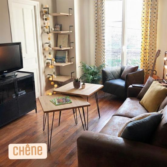 Plateau bois massif carré 60 cm