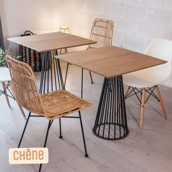 Plateau bois massif carré 70 cm