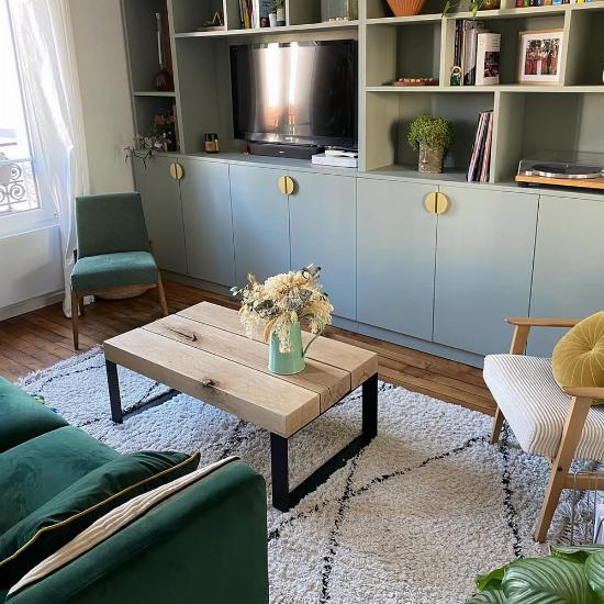 Table basse bois et acier