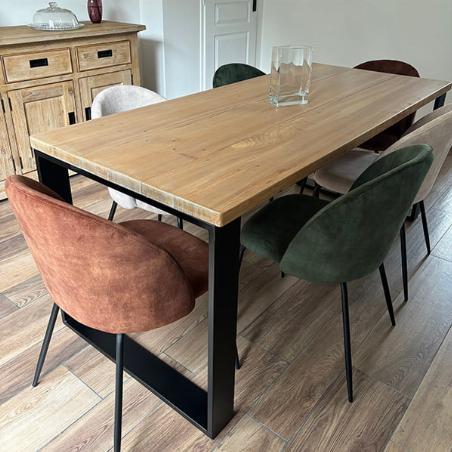 Pied de table à manger bois et acier