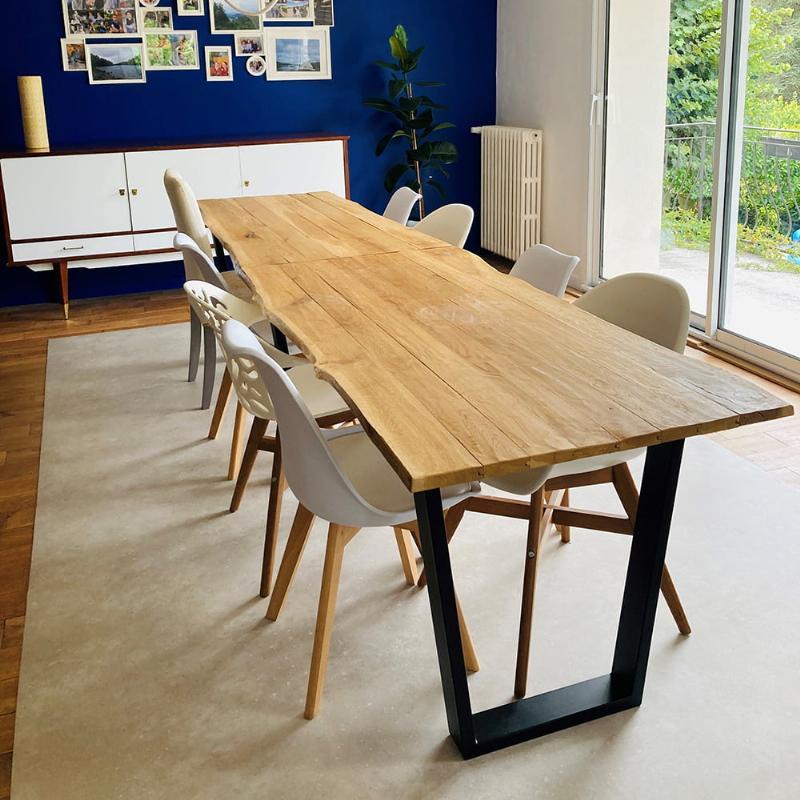Table à manger 8 personnes  bois et acier