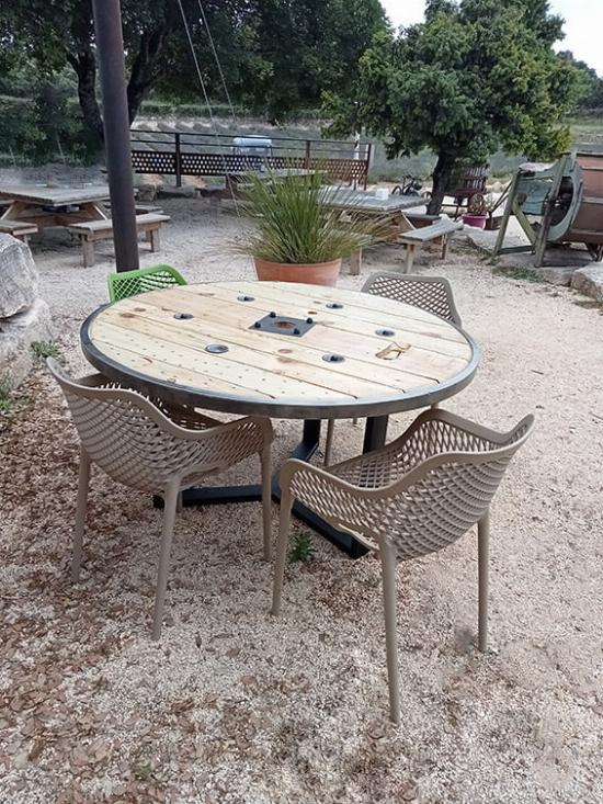 Pied étoile épais pour table extérieur