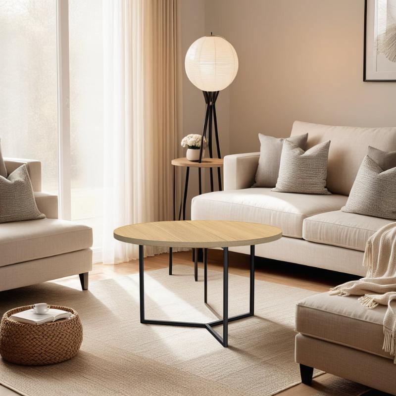 Table basse rond avec pied central Table basse rond avec pied central