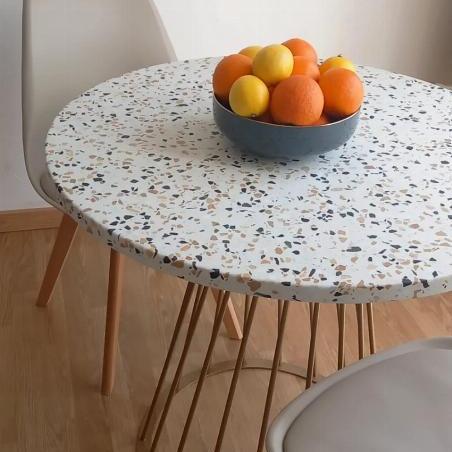 Table central avec pied circulaire rond