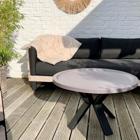 Table basse rond avec pied central